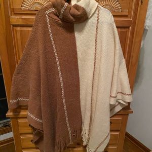 Free People Fringed blanket poncho